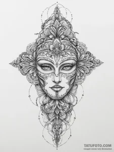 Tattoo sketch mask, tattoo flash sheet design... - эскиз тату (№1756327972_0, 27.08.2025 20:52) — Tatufoto.com