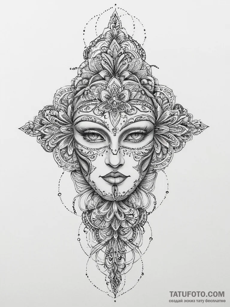 Tattoo sketch mask, tattoo flash sheet design... - эскиз тату (№1756327972_0, 27.08.2025 20:52) — Tatufoto.com