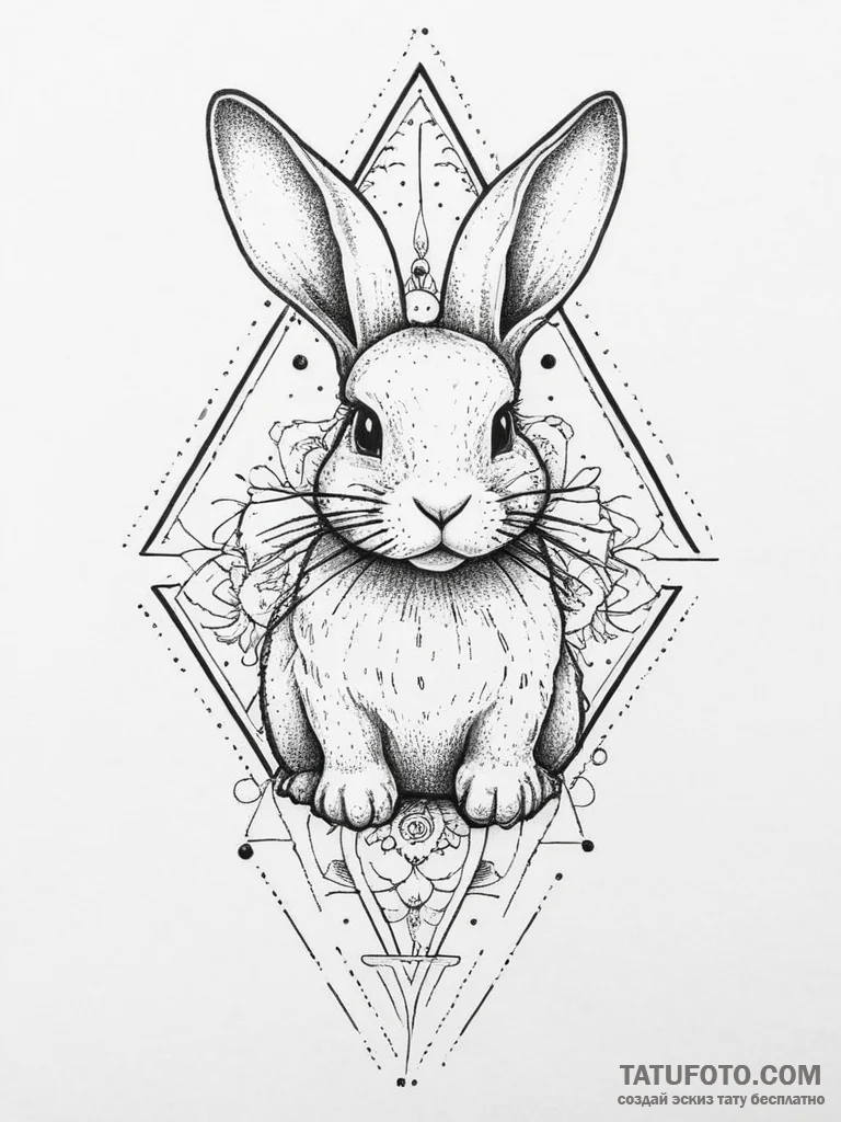 Tattoo sketch slippers with a bunny, tattoo f... - эскиз тату (№1756329986_0, 27.08.2025 21:26) — Tatufoto.com