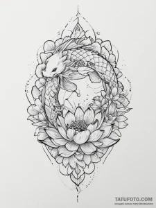 Tattoo sketch узор в виде лотоса, tattoo line... - эскиз тату (№1756330592_0, 27.08.2025 21:36) — Tatufoto.com