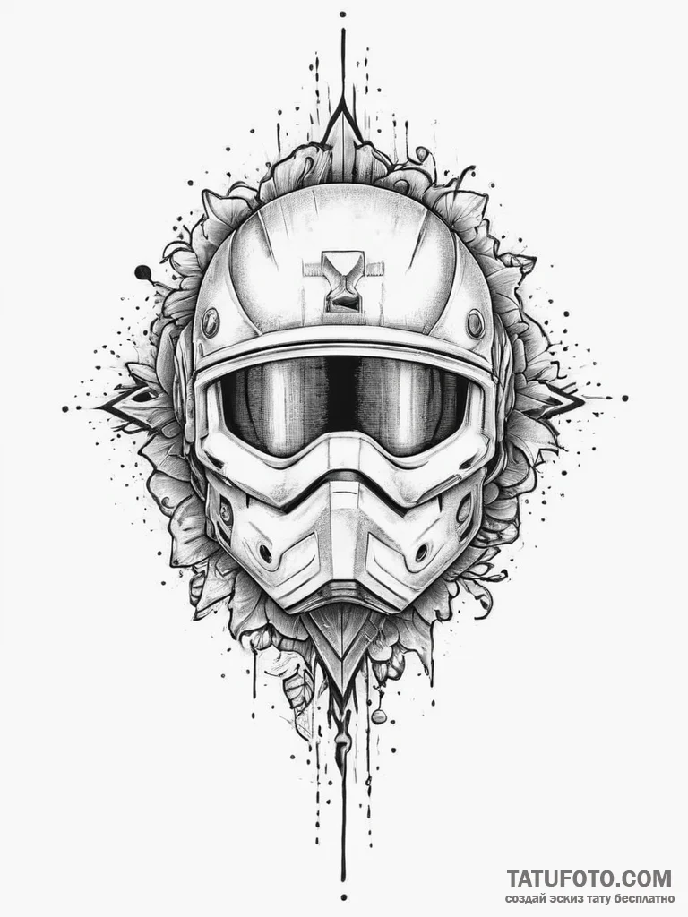 Tattoo sketch helmet, tattoo drawing outline,... - эскиз тату (№1756332598_0, 27.08.2025 22:09) — Tatufoto.com