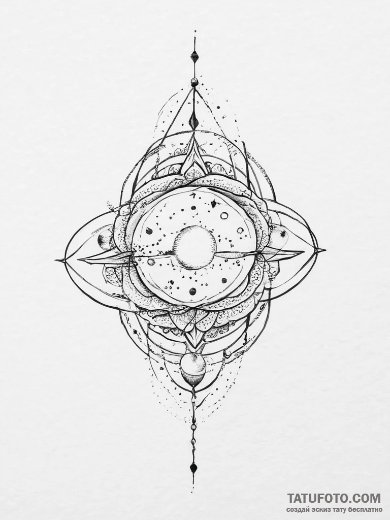 Tattoo sketch cosmic self, artistic tattoo sk... - эскиз тату (№1756332796_0, 27.08.2025 22:13) — Tatufoto.com