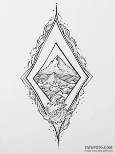 Tattoo sketch laguz rune with a water wave an... - эскиз тату (№1756333412_0, 27.08.2025 22:23) — Tatufoto.com
