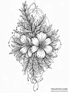 Tattoo sketch rosemary flower, tattoo flash s... - эскиз тату (№1756394915_0, 28.08.2025 15:28) — Tatufoto.com