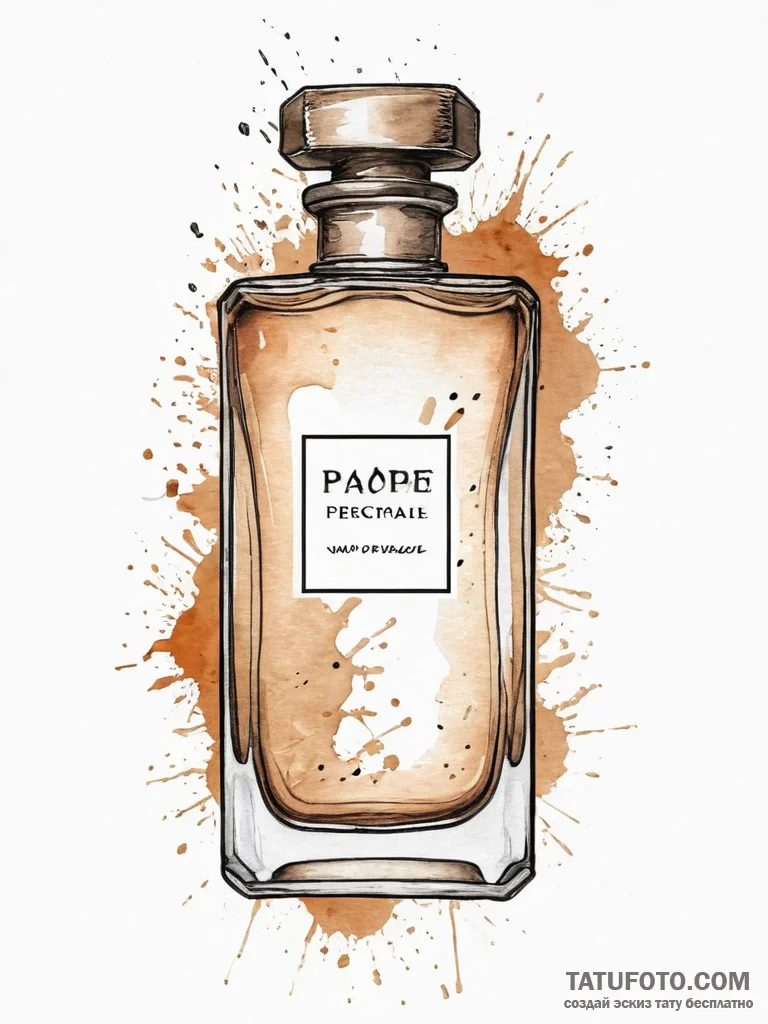 Tattoo sketch perfume bottle, concept art for... - эскиз тату (№1756395317_0, 28.08.2025 15:35) — Tatufoto.com