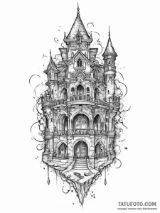 Tattoo sketch palace, concept art for tattoo,... - эскиз тату (№1756397693_0, 28.08.2025 16:14) — Tatufoto.com