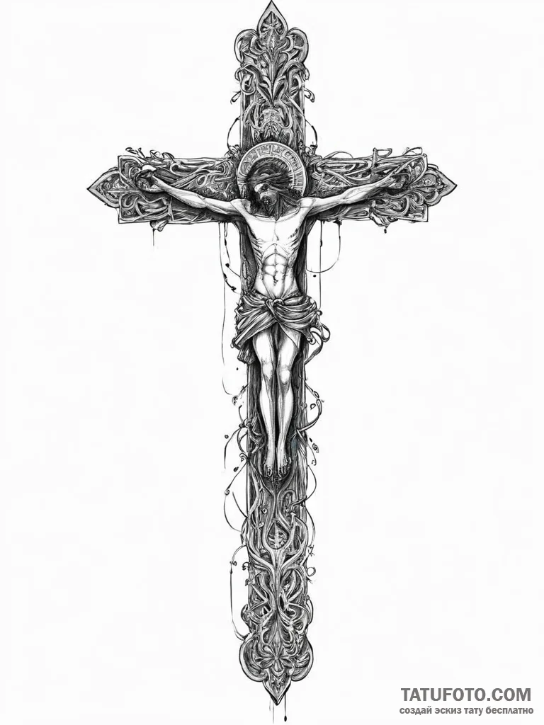 Tattoo sketch holy person, concept art for ta... - эскиз тату (№1756398882_0, 28.08.2025 16:34) — Tatufoto.com