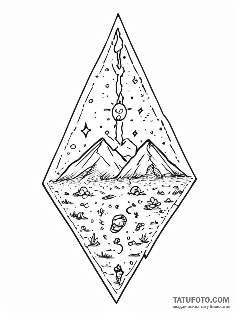 Tattoo sketch cosmic soil, ink illustration f... - эскиз тату (№1756399277_0, 28.08.2025 16:41) — Tatufoto.com