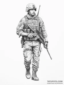 Tattoo sketch soldier with a pencil - эскиз тату (№1756399476_0, 28.08.2025 16:44) — Tatufoto.com