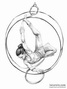 Tattoo sketch gymnastics rings and a person - эскиз тату (№1756400269_0, 28.08.2025 16:57) — Tatufoto.com