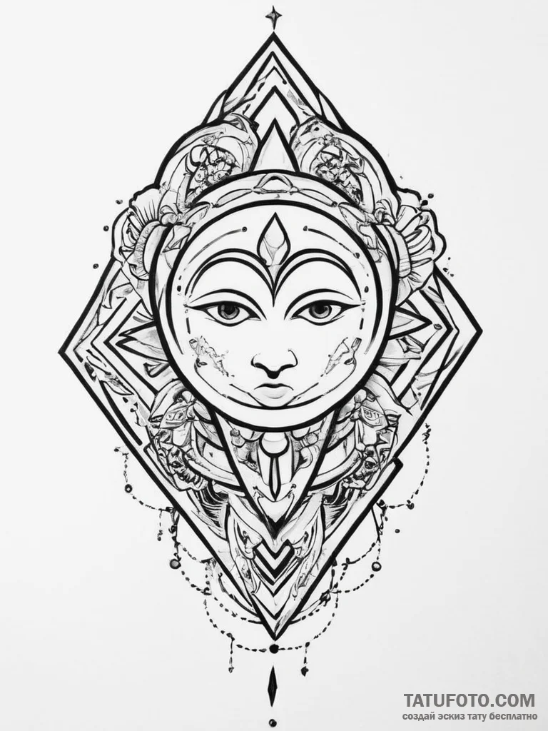 Tattoo sketch sacred identity, tattoo flash s... - эскиз тату (№1756402646_0, 28.08.2025 17:37) — Tatufoto.com