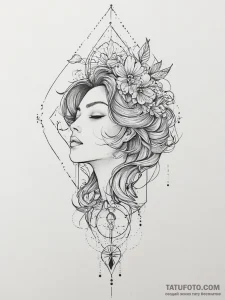 Tattoo sketch dream, tattoo line art, muted c... - эскиз тату (№1756406867_0, 28.08.2025 18:47) — Tatufoto.com