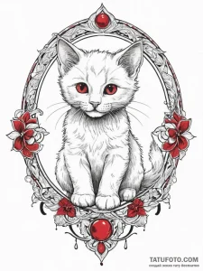 Tattoo sketch playful kitten tattoo, ink illu... - эскиз тату (№1756407460_0, 28.08.2025 18:57) — Tatufoto.com