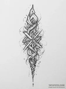 Tattoo sketch kaunan rune on a torch, concept... - эскиз тату (№1756409057_0, 28.08.2025 19:24) — Tatufoto.com