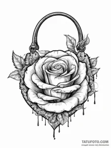 Tattoo sketch handbag with a rose, artistic t... - эскиз тату (№1756409465_0, 28.08.2025 19:31) — Tatufoto.com