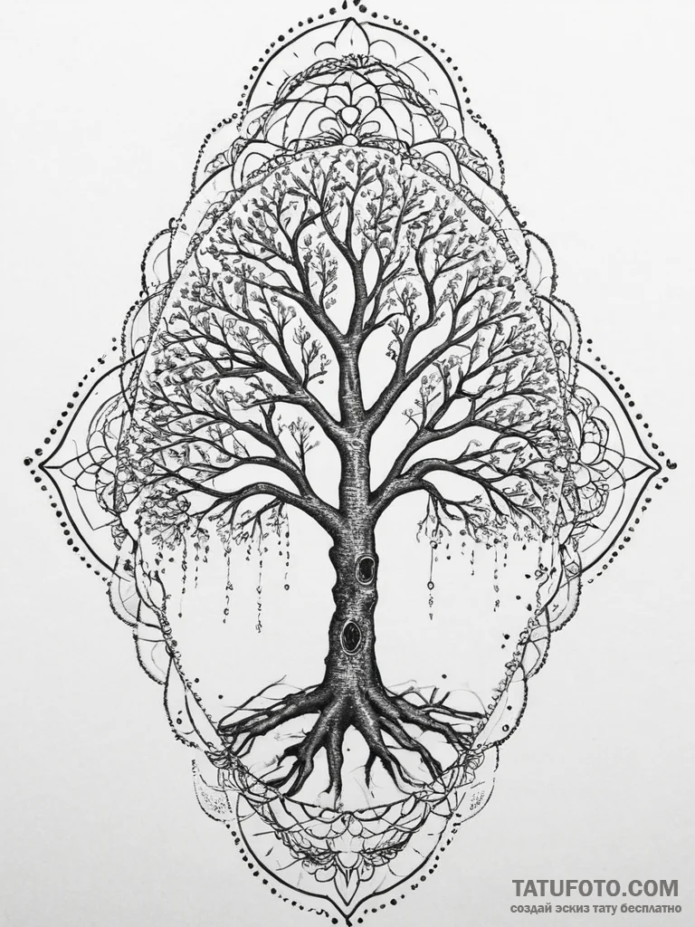 Tattoo sketch willow tree with a bench, tatto... - эскиз тату (№1756409870_0, 28.08.2025 19:37) — Tatufoto.com