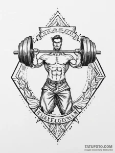 Tattoo sketch weightlifting dumbbell, tattoo... - эскиз тату (№1756410067_0, 28.08.2025 19:41) — Tatufoto.com