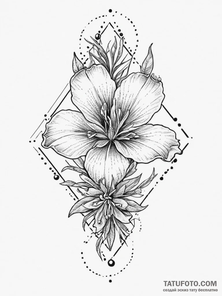 Tattoo sketch desert pea flower, tattoo sketc... - эскиз тату (№1756410869_0, 28.08.2025 19:54) — Tatufoto.com