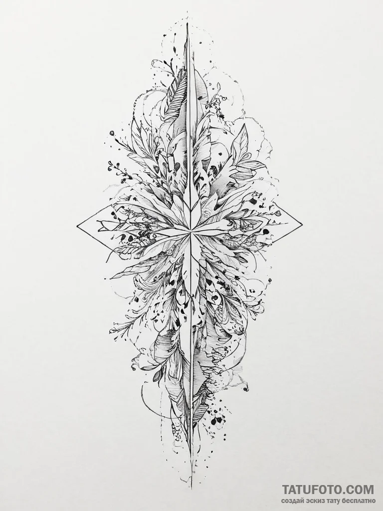 Tattoo sketch map with x, artistic tattoo ske... - эскиз тату (№1756411270_0, 28.08.2025 20:01) — Tatufoto.com