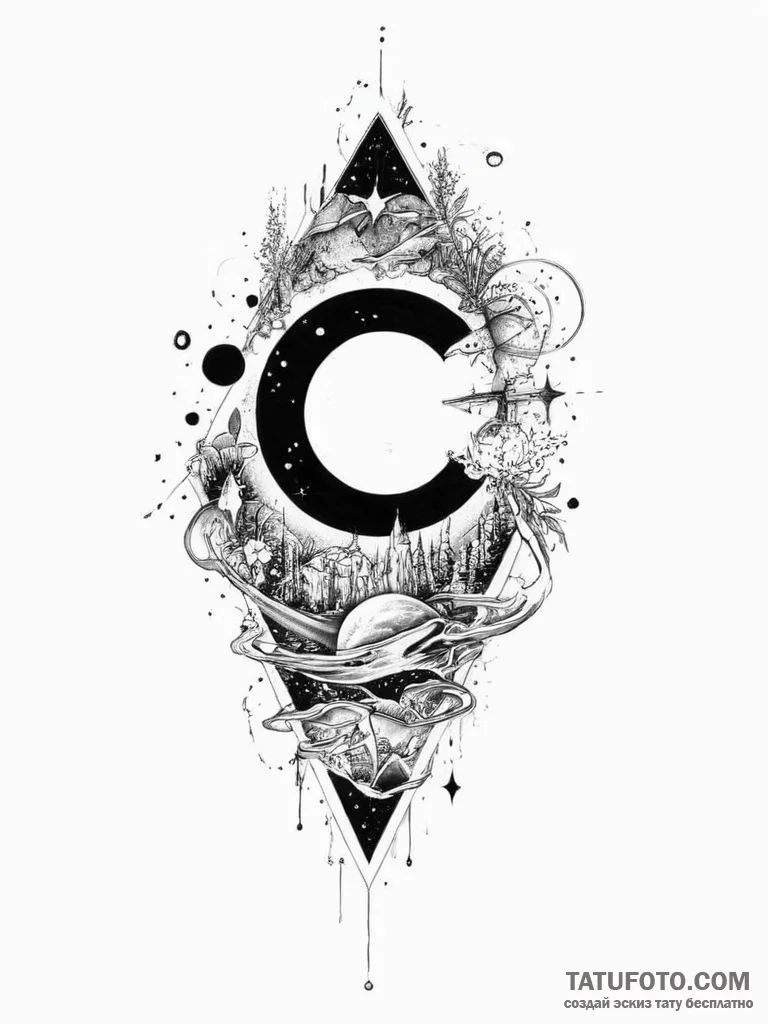 Tattoo sketch cosmic domain, tattoo drawing o... - эскиз тату (№1756411664_0, 28.08.2025 20:07) — Tatufoto.com