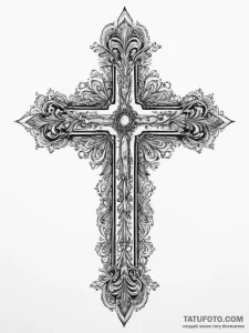 крест - реализм (ч/б), чёрно-белая - эскиз тату (№1756412200_0, 28.08.2025 20:16) — Tatufoto.com