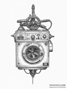 Tattoo sketch laundry machine, tattoo sketch... - эскиз тату (№1756412459_0, 28.08.2025 20:20) — Tatufoto.com
