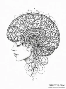 Tattoo sketch brain, artistic tattoo sketch,... - эскиз тату (№1756412664_0, 28.08.2025 20:24) — Tatufoto.com