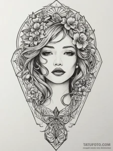 Tattoo sketch lipstick, tattoo line art, mute... - эскиз тату (№1756412863_0, 28.08.2025 20:27) — Tatufoto.com