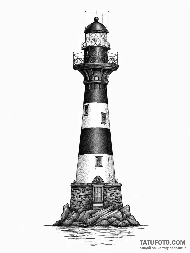 Tattoo sketch lighthouse, tattoo sketch desig... - эскиз тату (№1756416650_0, 28.08.2025 21:30) — Tatufoto.com