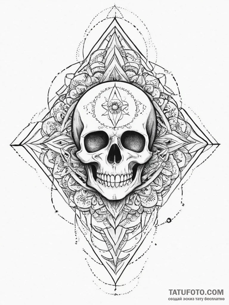 Tattoo sketch flag with a skull, ink illustra... - эскиз тату (№1756417666_0, 28.08.2025 21:47) — Tatufoto.com