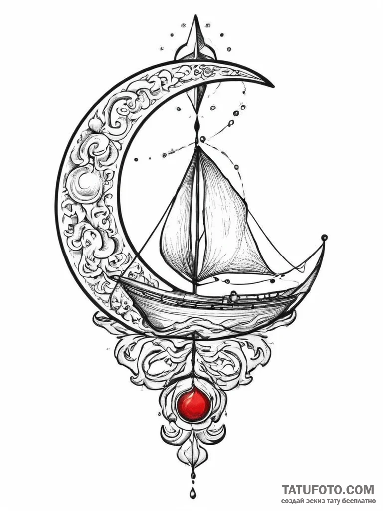 Tattoo sketch moon tattoo, tattoo sketch desi... - эскиз тату (№1756418466_0, 28.08.2025 22:01) — Tatufoto.com