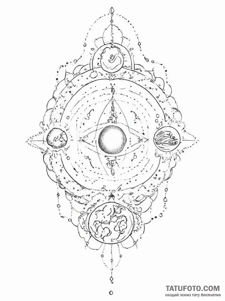 Tattoo sketch cosmic story - эскиз тату (№1756423455_0, 28.08.2025 23:24) — Tatufoto.com
