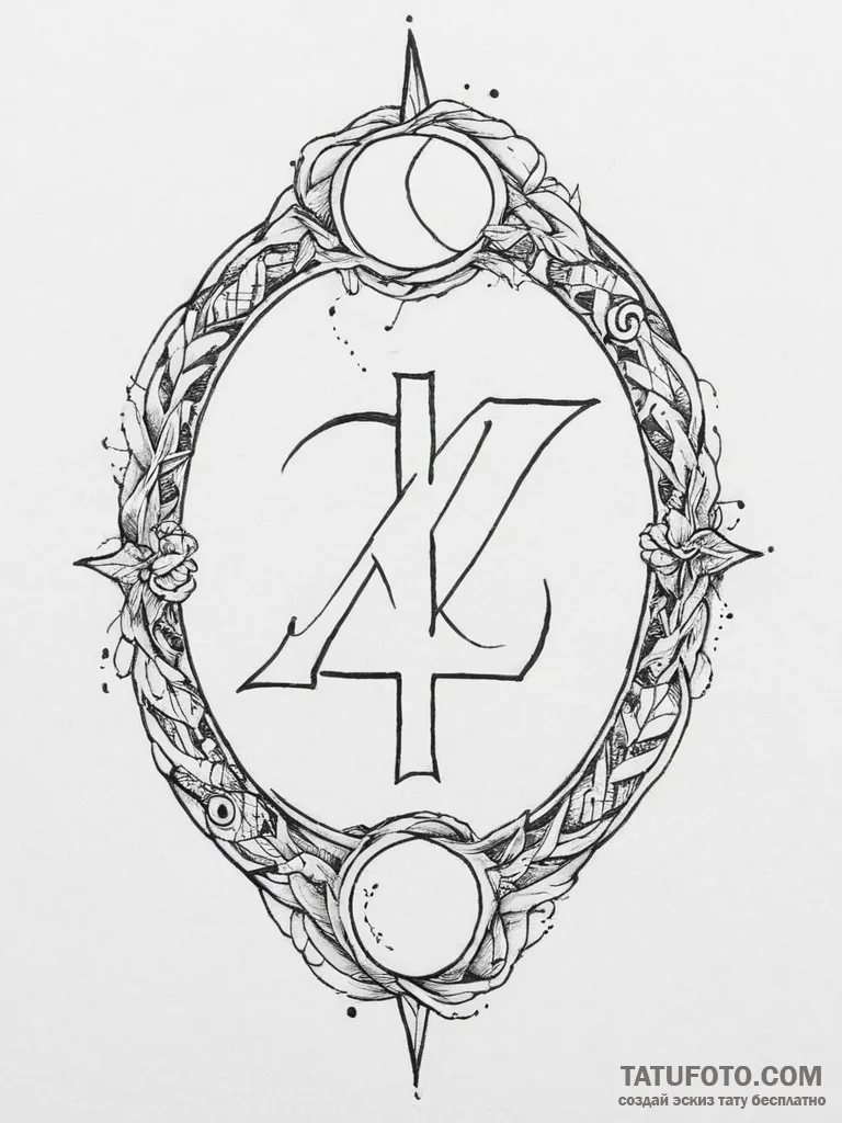 Tattoo sketch ehwaz rune with a moon, tattoo... - эскиз тату (№1756423657_0, 28.08.2025 23:27) — Tatufoto.com
