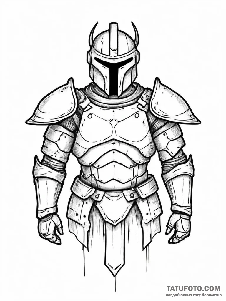 Tattoo sketch armor, artistic tattoo sketch,... - эскиз тату (№1756426233_0, 29.08.2025 00:10) — Tatufoto.com