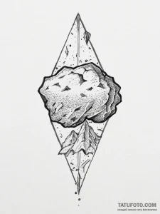 Tattoo sketch узор с метеоритом - эскиз тату (№1756426429_0, 29.08.2025 00:13) — Tatufoto.com