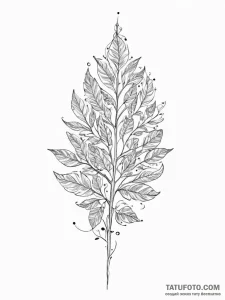 Tattoo sketch узор в виде листьев дерева - эскиз тату (№1756429800_0, 29.08.2025 01:10) — Tatufoto.com
