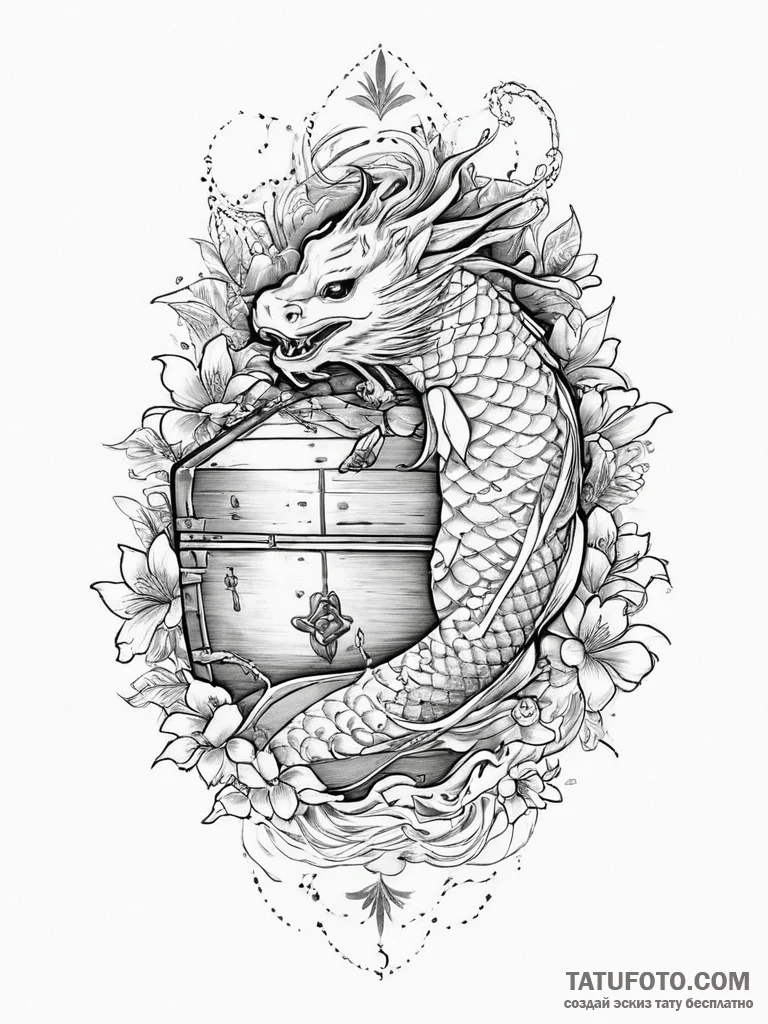Tattoo sketch treasure chest tattoo, artistic... - эскиз тату (№1756429994_0, 29.08.2025 01:13) — Tatufoto.com