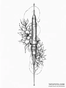 Tattoo sketch needle - эскиз тату (№1756431163_0, 29.08.2025 01:32) — Tatufoto.com