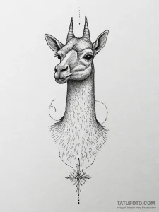Tattoo sketch guanaco, tattoo drawing outline... - эскиз тату (№1756431356_0, 29.08.2025 01:35) — Tatufoto.com