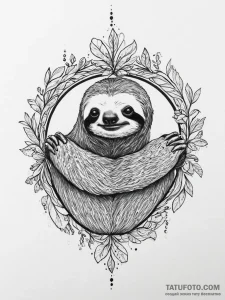 Tattoo sketch sloth - эскиз тату (№1756431747_0, 29.08.2025 01:42) — Tatufoto.com