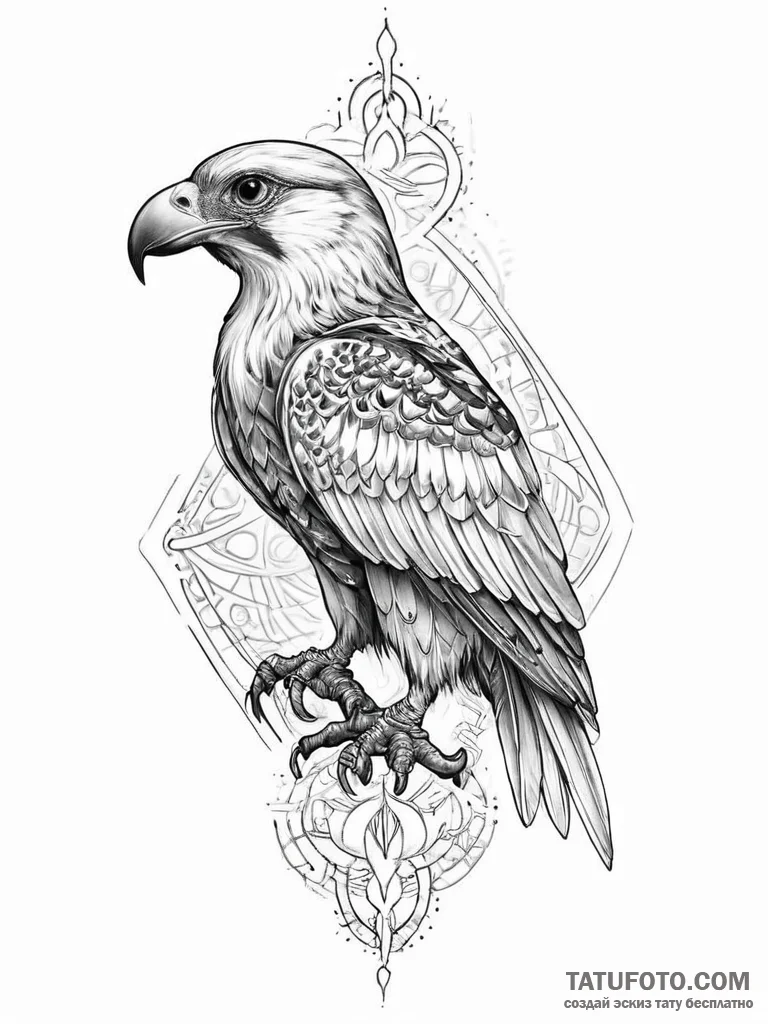 Tattoo sketch horus with a falcon - эскиз тату (№1756432723_0, 29.08.2025 01:58) — Tatufoto.com