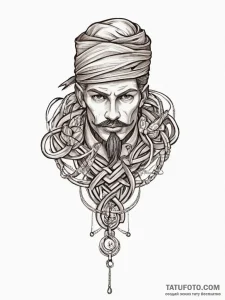 Tattoo sketch soldier with a knot, tattoo ske... - эскиз тату (№1756433308_0, 29.08.2025 02:08) — Tatufoto.com
