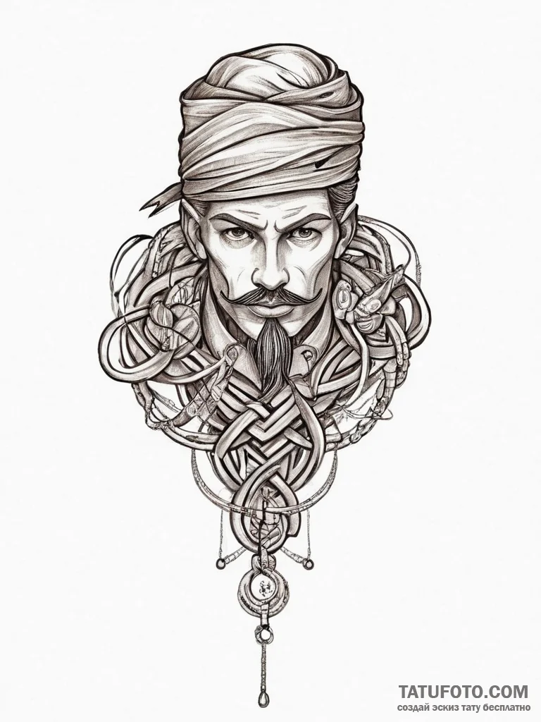 Tattoo sketch soldier with a knot, tattoo ske... - эскиз тату (№1756433308_0, 29.08.2025 02:08) — Tatufoto.com