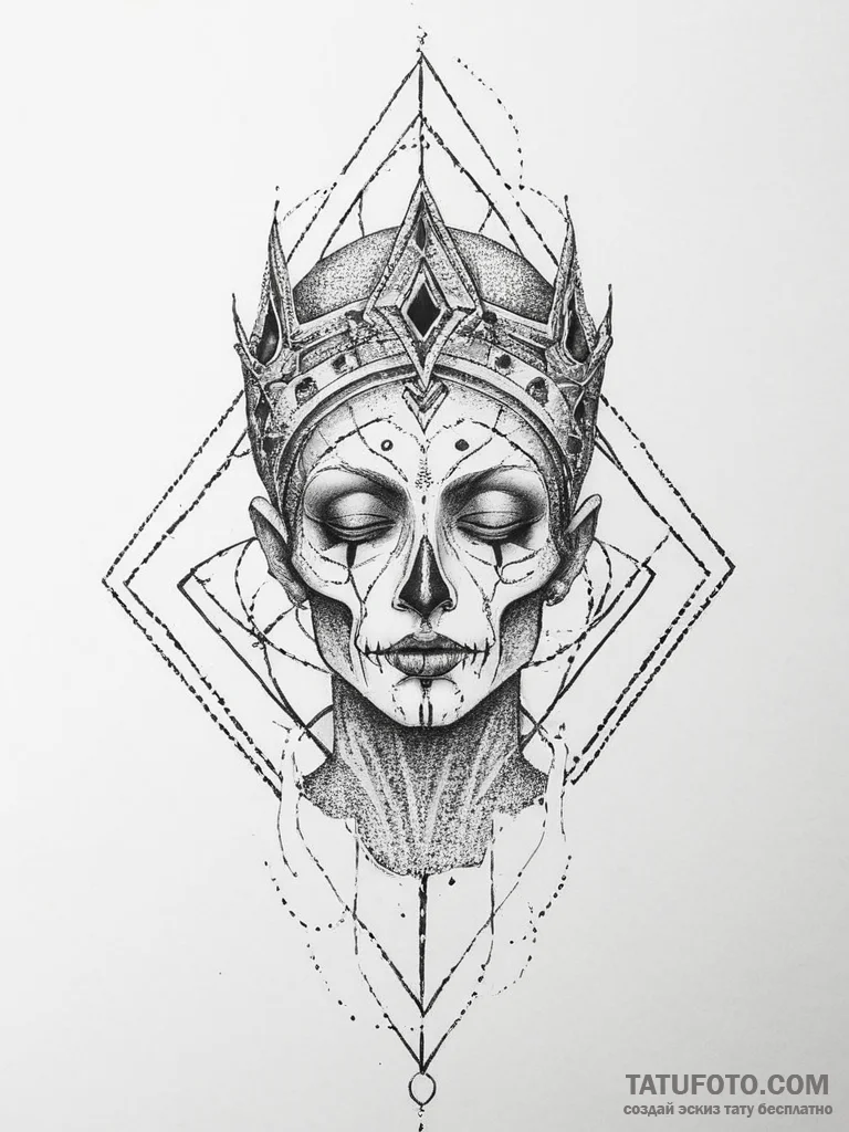 Tattoo sketch lich, ink illustration for tatt... - эскиз тату (№1756433508_0, 29.08.2025 02:11) — Tatufoto.com