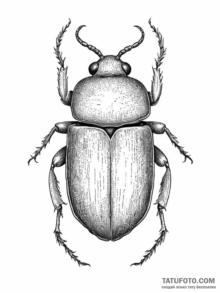 Tattoo sketch carrion beetle - эскиз тату (№1756434900_0, 29.08.2025 02:35) — Tatufoto.com
