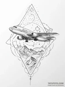 Tattoo sketch cosmic plane, tattoo drawing ou... - эскиз тату (№1756436684_0, 29.08.2025 03:04) — Tatufoto.com