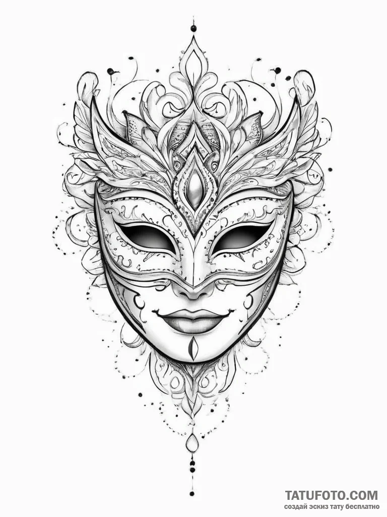 Tattoo sketch masquerade mask tattoo, tattoo... - эскиз тату (№1756441836_0, 29.08.2025 04:30) — Tatufoto.com