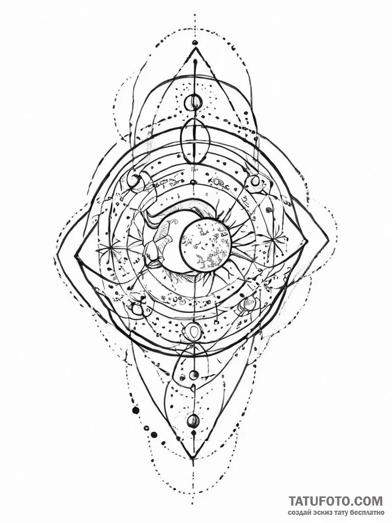 Tattoo sketch cosmic being, artistic tattoo s... - эскиз тату (№1756442430_0, 29.08.2025 04:40) — Tatufoto.com