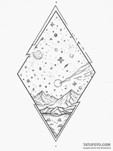 Tattoo sketch cosmic ground - эскиз тату (№1756443416_0, 29.08.2025 04:56) — Tatufoto.com