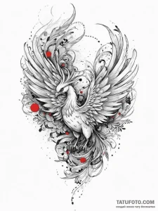 Tattoo sketch chinese phoenix, artistic tatto... - эскиз тату (№1756446974_0, 29.08.2025 05:56) — Tatufoto.com